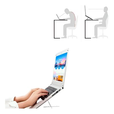 Suporte Portátil Ajustável Para Notebook Com 6 Níveis - Design Antiderrapante e Resfriamento Eficiente