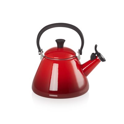 KIT LE CREUSET SKILLET REDONDA 23CM C/ ALÇA E CHALEIRA KONE EM AÇO ESMALTADO 1,6L VERMELHO