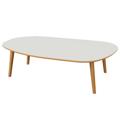 Mesa de Centro Para Sala de Estar Orgânica 90cm Cindy D03 Off White Freijó - Lyam Decor
