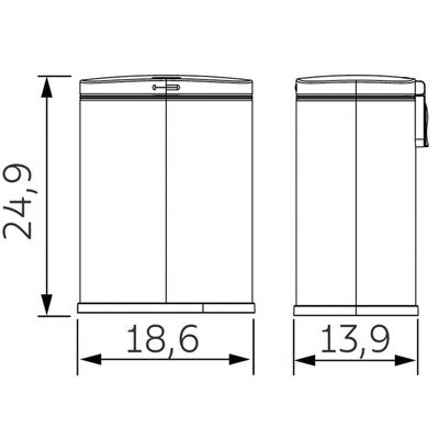 Lixeira Tipo D Aço Inox Acetinado Balde Interno 3 Litros - Tramontina 94540/007