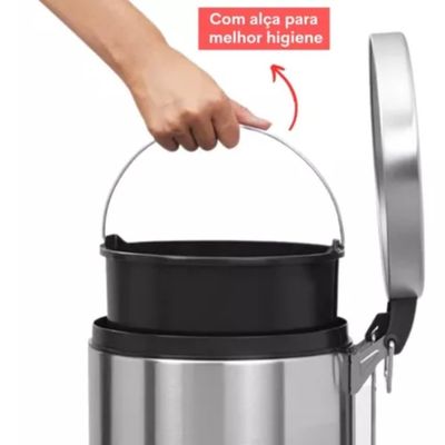 Lixeira Inox Redonda Multiuso - 5 Litros