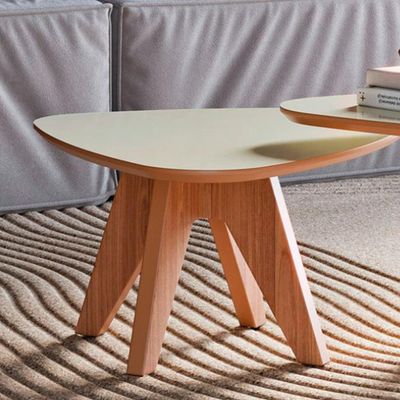 Mesa de Centro Para Sala de Estar Orgânica Baixa Selly D03 Off White Freijó - Lyam Decor