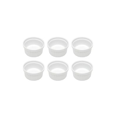 Ramequim Mini Porcelana Branco Forno 55ml 6cm Sobremesa 6un