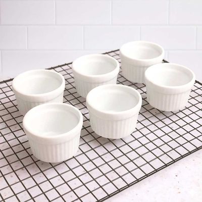 Ramequim Mini Porcelana Branco Forno 55ml 6cm Sobremesa 6un