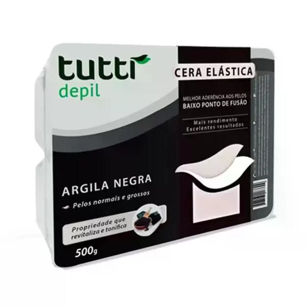Cera Depilatória Elástica Argila Negra Tutti 500g