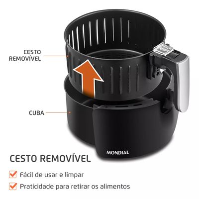 Air Fryer Mondial Af-31 New Pratic 3.5l 1500w Cor Preto 127V
