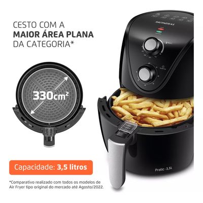 Air Fryer Mondial Af-31 New Pratic 3.5l 1500w Cor Preto 127V