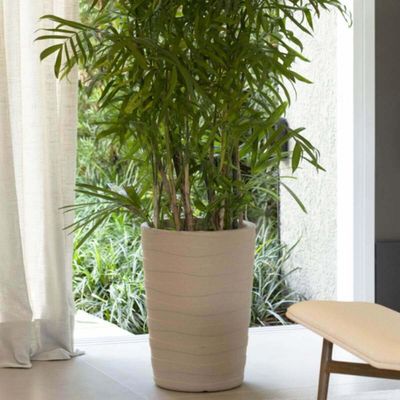 Kit 2 Vasos Grego para Plantas 50cm Tramontina Flor Folhagem Polietileno Granito Areia Jardim
