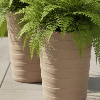 Kit 2 Vasos Grego para Plantas 50cm Tramontina Flor Folhagem Polietileno Granito Areia Jardim