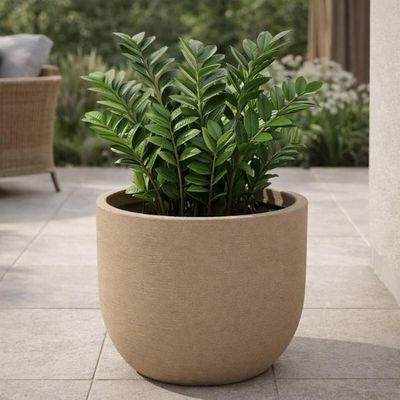 Kit 2 Vasos para Plantas Tramontina Laos 38cm em Polietileno Granito Areia Folhagem Decorativo