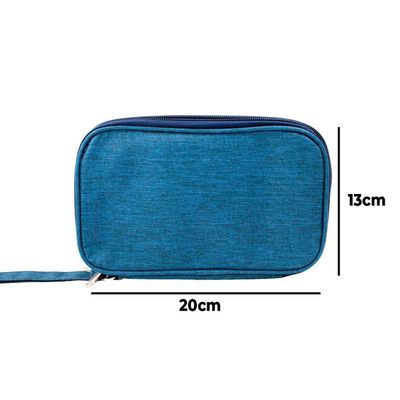 Bolsa Organizadora Cabos Fios Eletrônicos Estojo Case Bag Azul