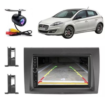 Central Multimídia 2 Din Mp5 Fiat Bravo Câmera Moldura Pt Fosco