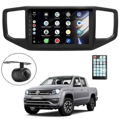 Central Multimídia Android 2 Din Amarok Moldura 9 Câmera Ré Pt Fosco