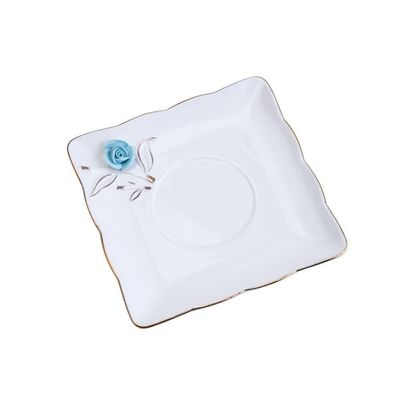 Conjunto 06 Xícaras De Café De Porcelana Flower Square Plate 80ml Wolff