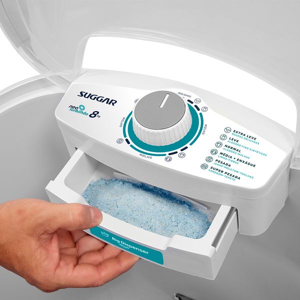 Lavadora Suggar NeoTurbilhão 8Kg Branca 220V