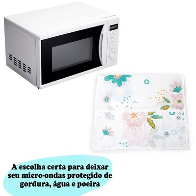 Capa Protetora Para Microondas Forno Eletrico Eletrodomesticos 85x35cm Estampa: Flor Rosa