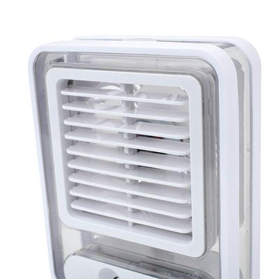 Ventilador Portatil Umidifcador Luminaria Usb De Mesa 3 Velocidades Branco