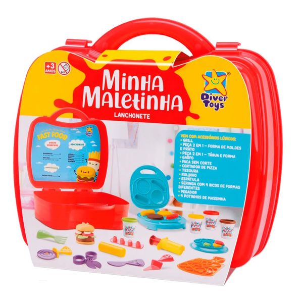 Massa de Modelar Divertoys Maleta Lanchonete com Acessórios Massa de Modelar Divertoys Maleta Lanchonete com Acessórios