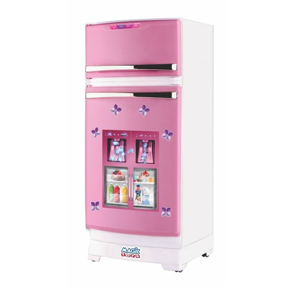 Geladeira Branca e Rosa Mágica Para Cozinha Infantil Magic Toys 8051P