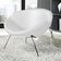 Poltrona Trevo Couro Natural Branco Base Inox