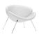 Poltrona Trevo Couro Natural Branco Base Inox