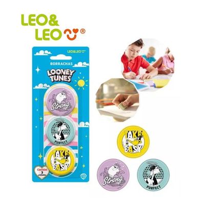 Borracha Redonda Looney Tunes Blister Com 3 Und - Leo & Leo