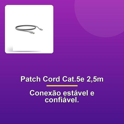 Patch Cord Cat.5e 2,5m Cinza