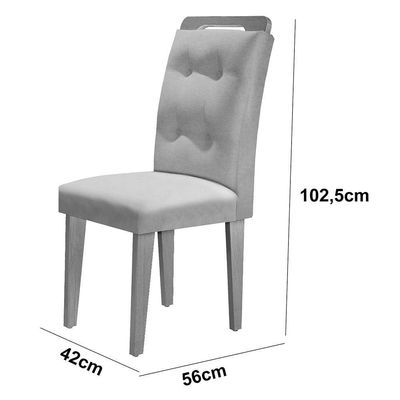 Mesa Olímpia 120cm Mdf Canto Copo Com 4 Cadeiras Carol