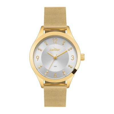 Relógio Condor Feminino Ref: Co2035nqt/4k Casual Mesh Dourado