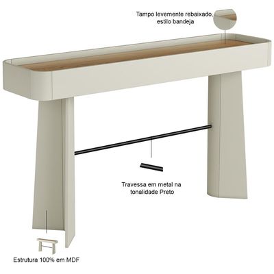 Aparador Para Sala De Estar Orgânico Industrial Alef I03 Louro Luna Preto - Lyam Decor