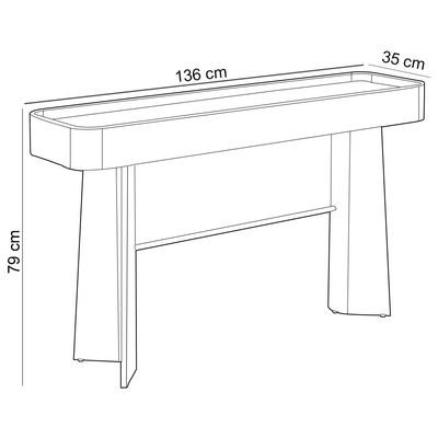Aparador Para Sala De Estar Orgânico Industrial Alef I03 Louro Luna Preto - Lyam Decor