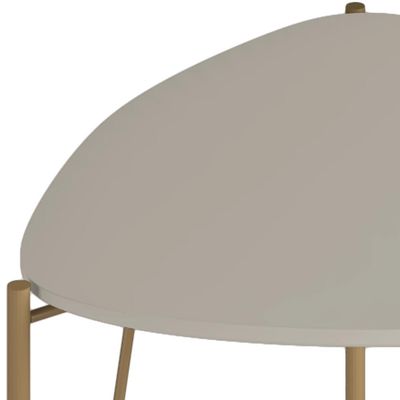 Mesa Lateral Para Sala de Estar Alta Pés Industrial Dourado Alef I03 Grigio - Lyam Decor