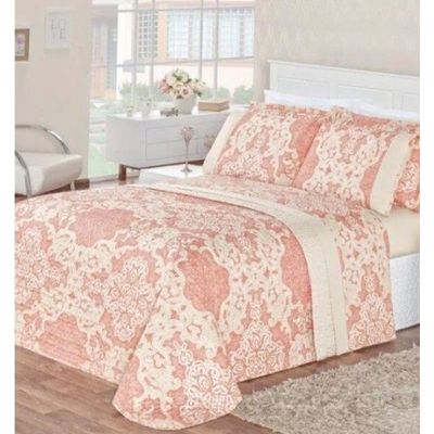 Cobre Leito Estampado Micropercal 200 Fios Naturale King 03 Peças - LYLA COR 02
