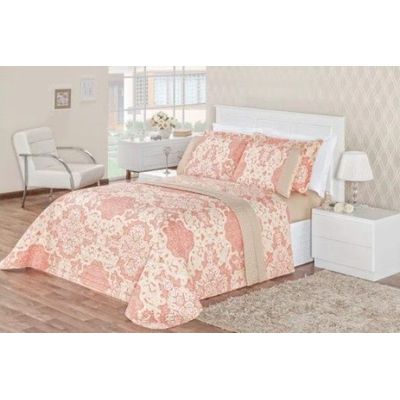 Cobre Leito Estampado Micropercal 200 Fios Naturale King 03 Peças - LYLA COR 02