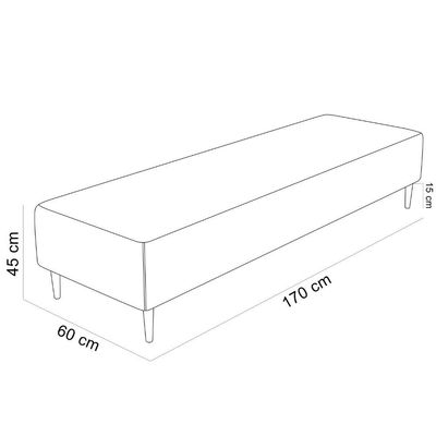 Kit 02 Puffs Decorativo Sala de Estar Bali W01 Pés Palito 170x60cm Couríssimo Canela - Lyam Decor