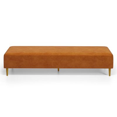 Kit 02 Puffs Decorativo Sala de Estar Bali W01 Pés Palito 170x60cm Couríssimo Canela - Lyam Decor