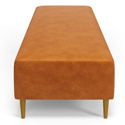 Kit 02 Puffs Decorativo Sala de Estar Bali W01 Pés Palito 170x60cm Couríssimo Canela - Lyam Decor