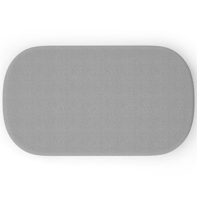 Puff Decorativo Orgânico Para Living Quarto 100cm Doha W01 Bouclê Cinza - Lyam Decor