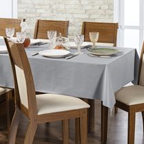 Toalha de Mesa 8 Lugares Térmica Impermeável 1,40 m x 2,50 m 100% Policloreto de Vinila - Cinza