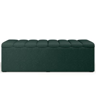 Calçadeira Recamier Baú Para Cama De Casal King Dália 195x50 cm W01 Linho Verde Musgo - Lyam