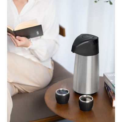Kit 2 Xícaras para Café Tramontina em Aço Inox Preto 80 ml