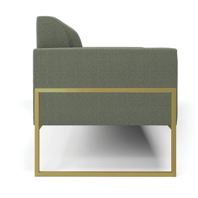 Sofá 2 Lugares Namoradeira Industrial Alta Dourado Marisa Bouclê Pistache