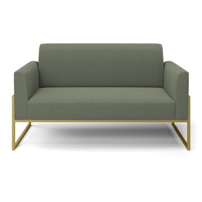 Sofá 2 Lugares Namoradeira Industrial Alta Dourado Marisa Bouclê Pistache