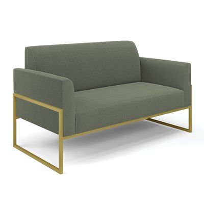 Sofá 2 Lugares Namoradeira Industrial Alta Dourado Marisa Bouclê Pistache