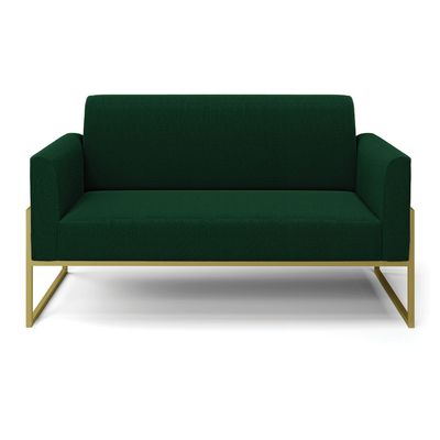 Sofá 2 Lugares Namoradeira Industrial Alta Dourado Marisa Bouclê Verde