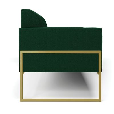 Sofá 2 Lugares Namoradeira Industrial Alta Dourado Marisa Bouclê Verde