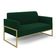 Sofá 2 Lugares Namoradeira Industrial Alta Dourado Marisa Bouclê Verde