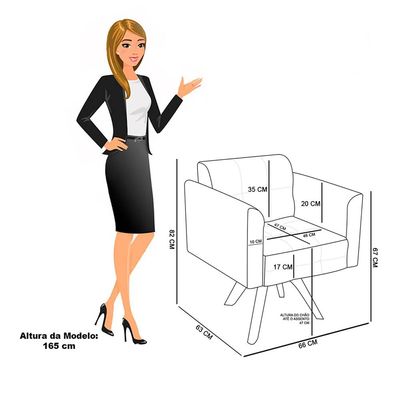 Poltrona Sala Decorativa Kit 2 Elisa Giratória Castanho MM30 Sintético Cinza D03 - D'Rossi