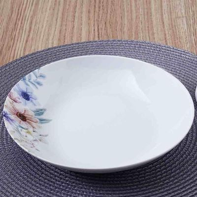 Jogo de Pratos Porcelana 12 Peças Fundos e Rasos Tramontina Floratta Mesa Posta Jantar