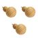 Kit 3 Ganchos Cabideiros de Parede Esfera em Madeira Maciça Pinus Cor Natural
